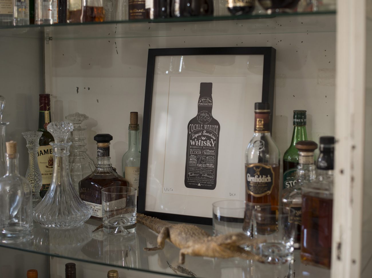 stylish whisky bottle art drinks cabinet